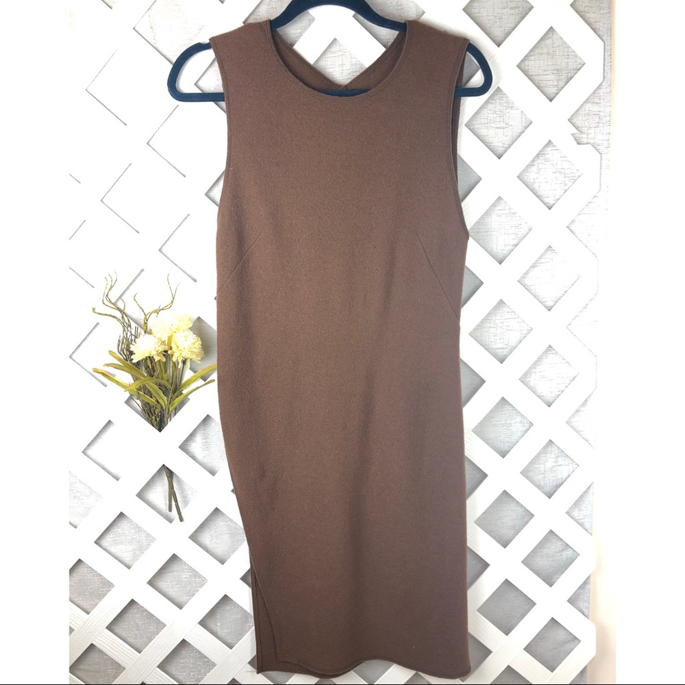Zara Women Studio Symmetrical Brown Dress